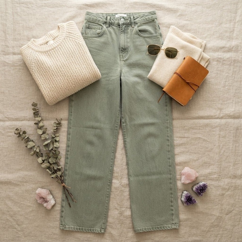 Cotton On Loose Straight Jean Washed Gray High Waisted Denim Pants Size 4 US